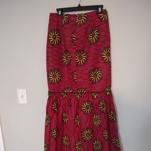 African print long skirt